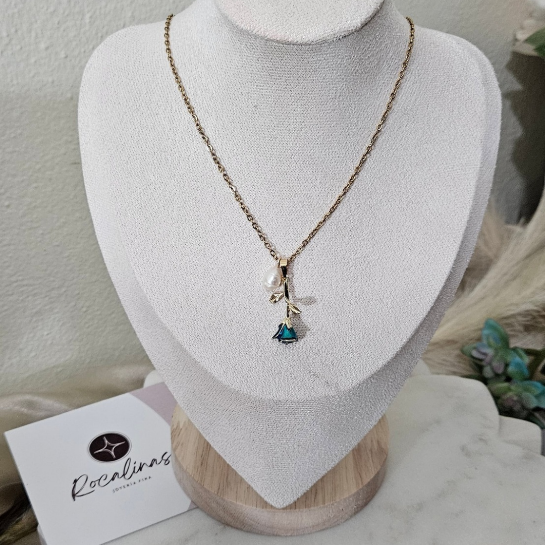 Collar Flor Azul