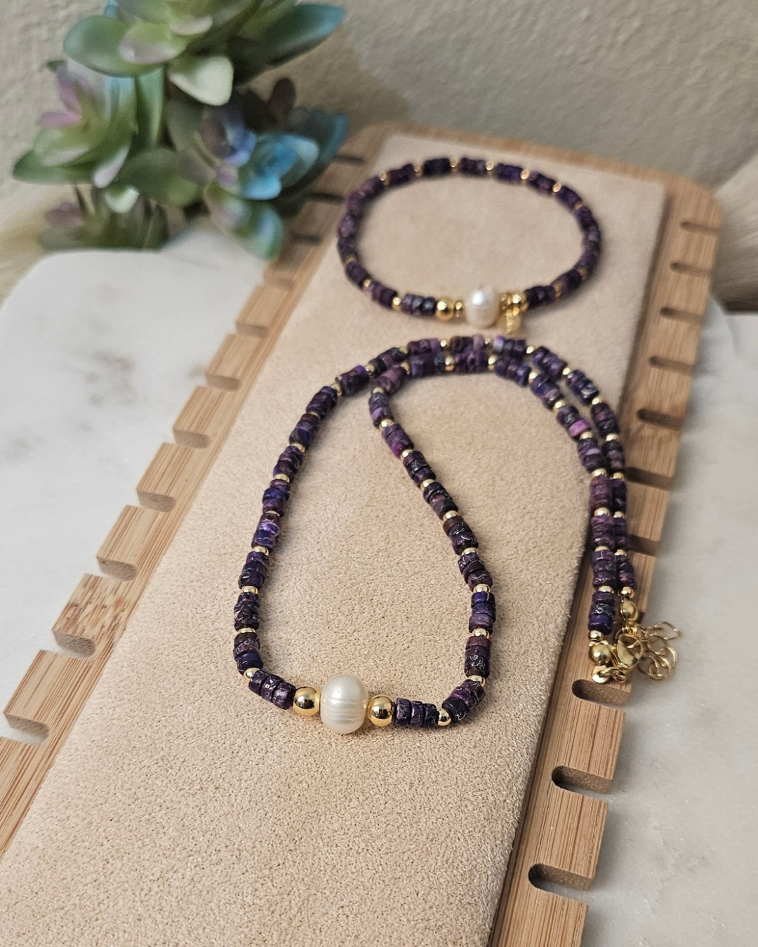 Collar y Pulsera Cornelia Violeta