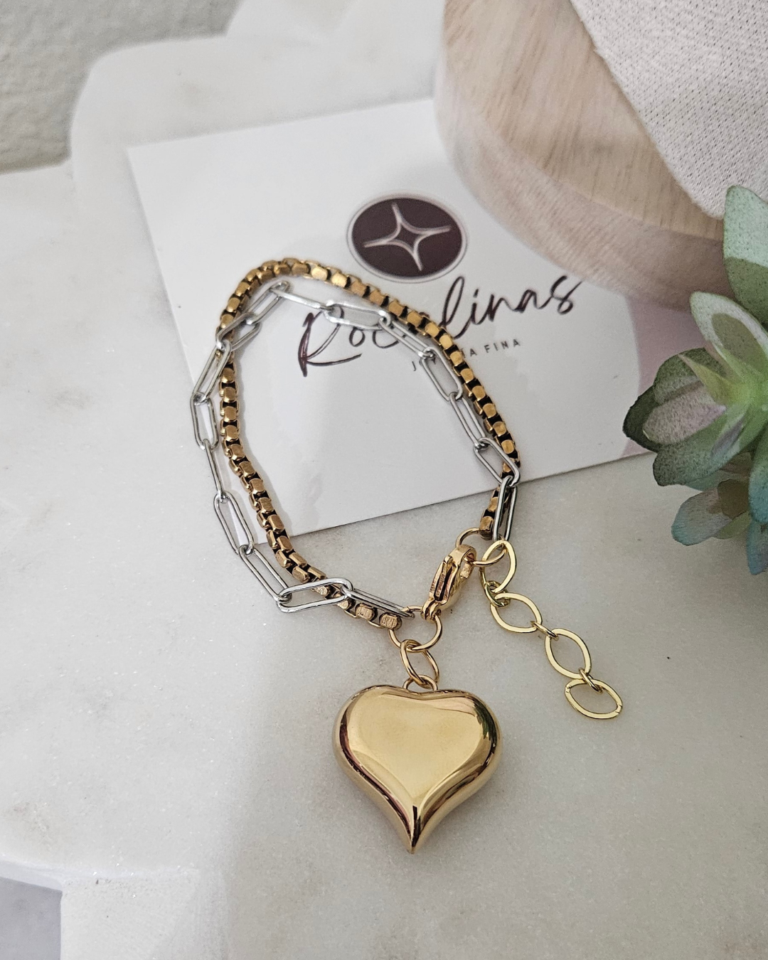 Pulsera Corazón Oro