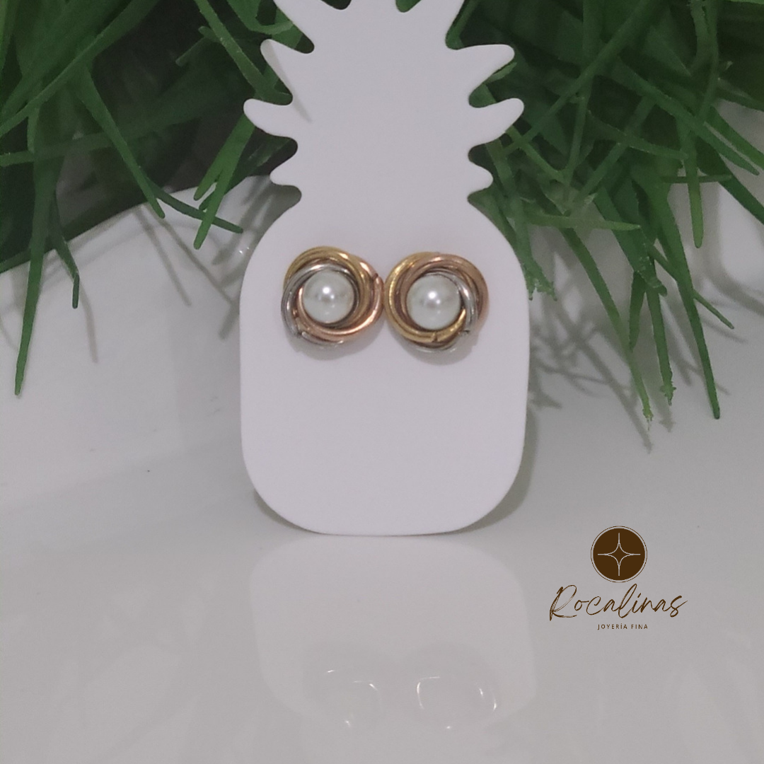 Aretes TriColor con perla