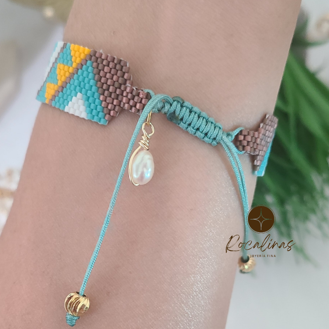 Pulsera Turquesa y Mostaza