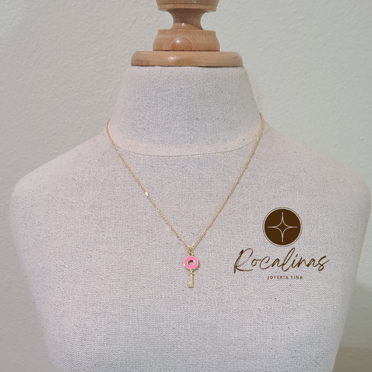 Collar Llave Rosa