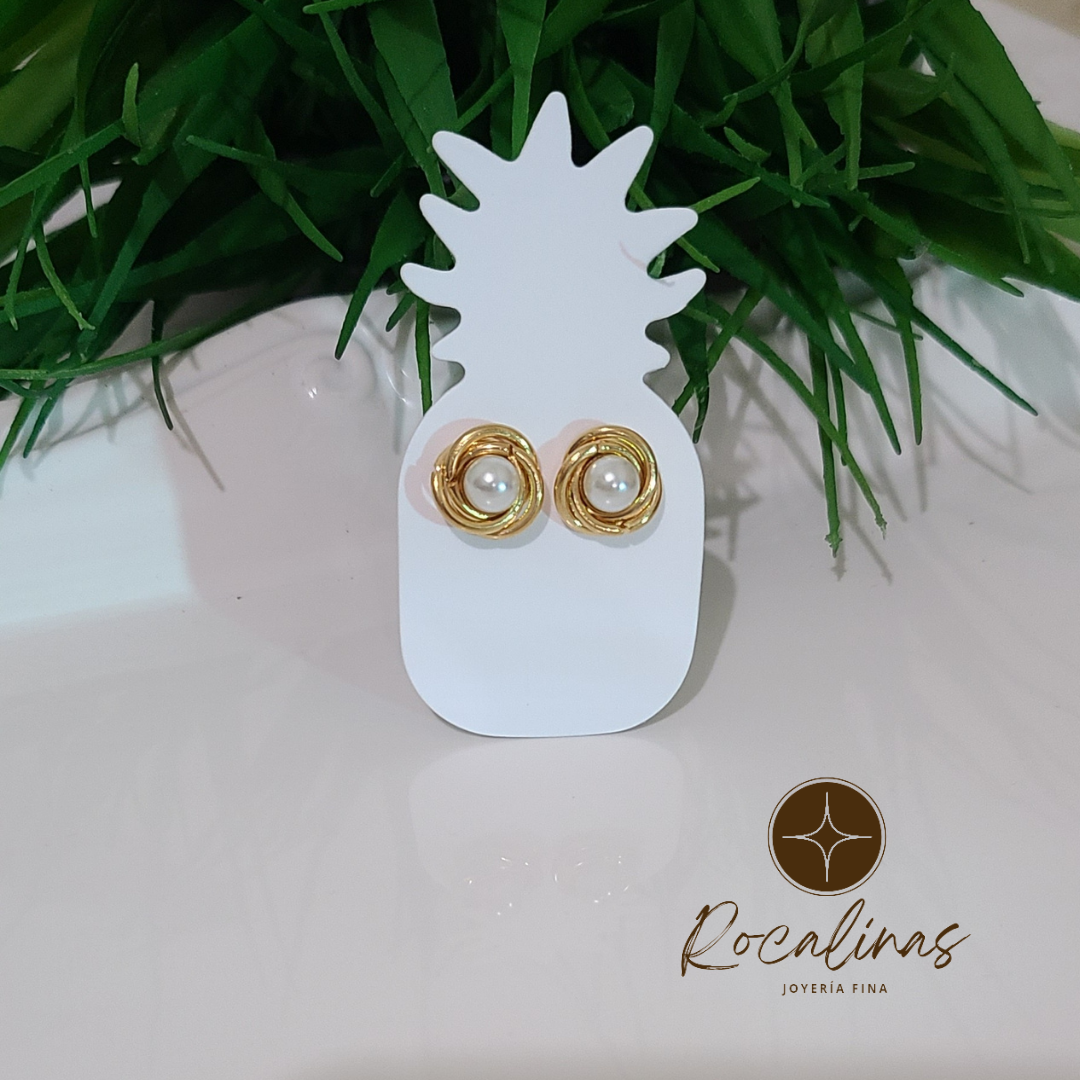Aretes Oro con Perla
